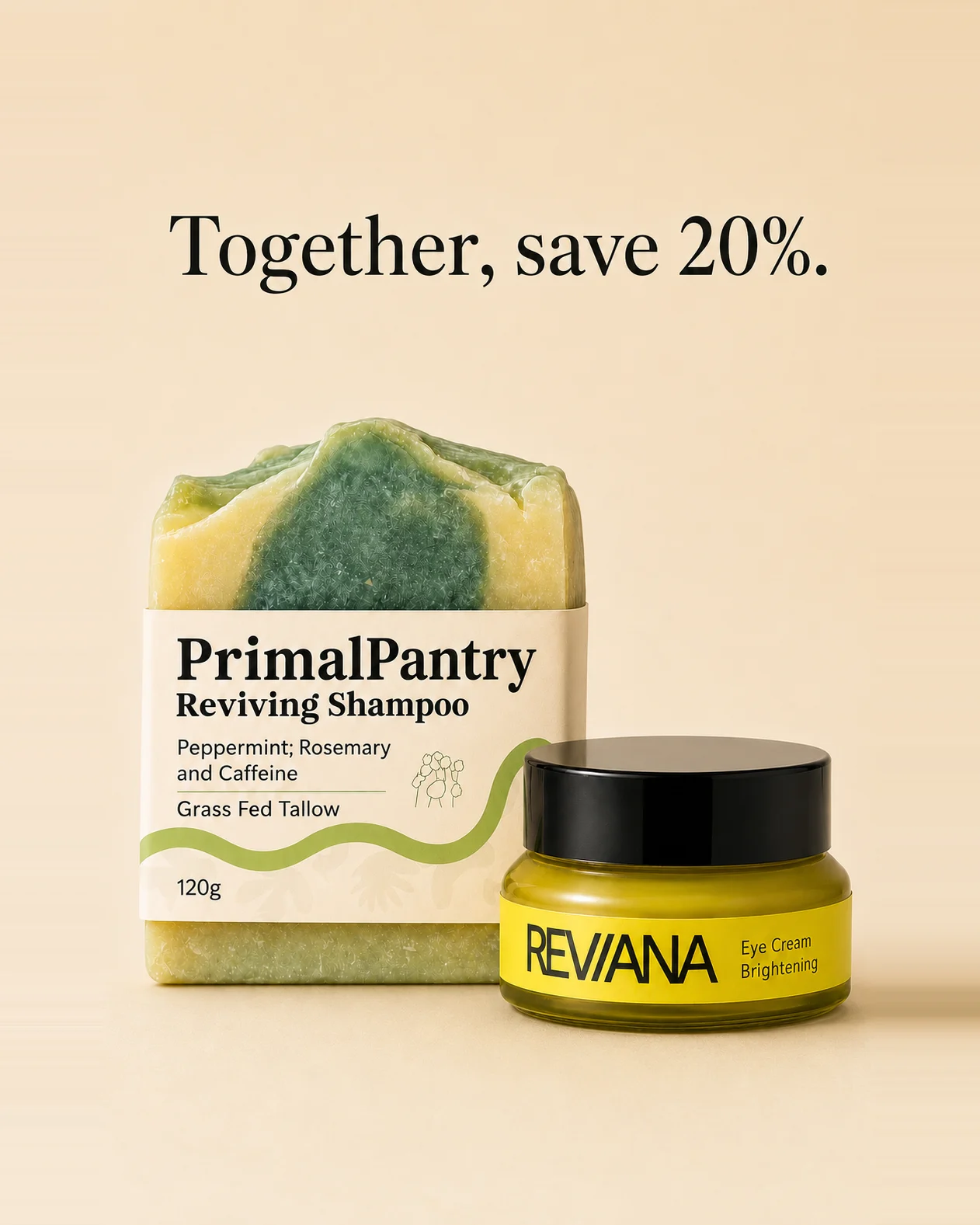 Reviving shampoo bar + Reviana eye cream — together, save 20%