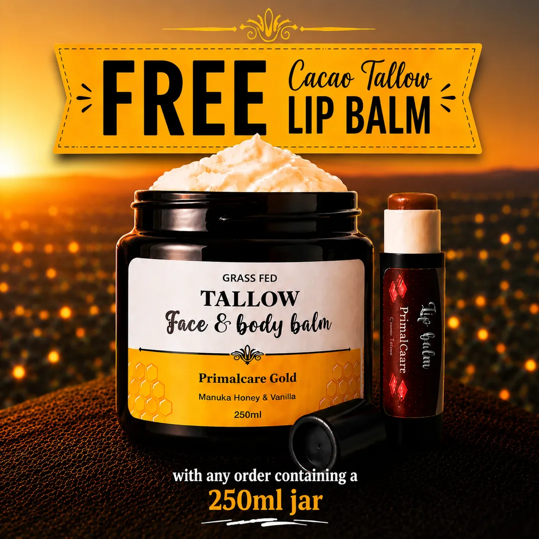 Whipped tallow balm NZ — free lip balm with the 250ml jar