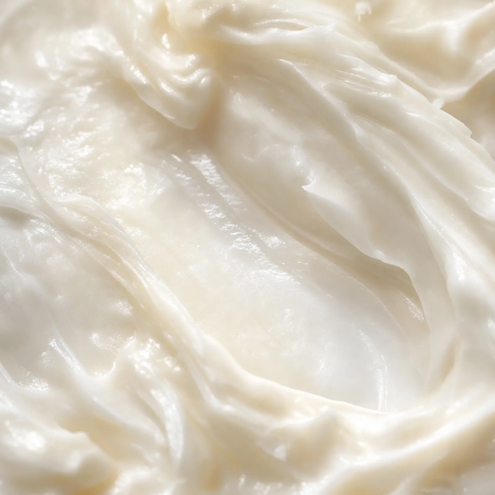 Pearl-white whipped cream texture, close up